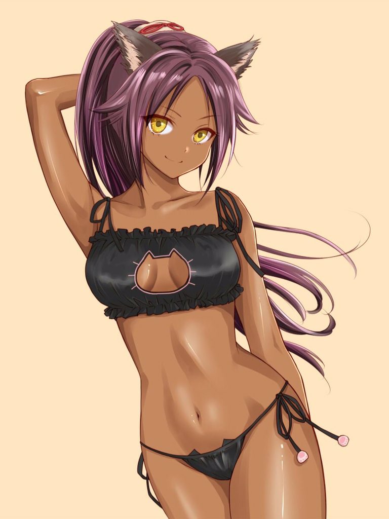 Anime girl black skin