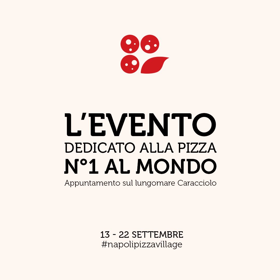 Per la pizza, patrimonio dell’umanità secondo l'Unesco, facciamo solo le cose in grande.

#Napolipizzavillage dal 13 al 22 settembre sul lungomare Caracciolo