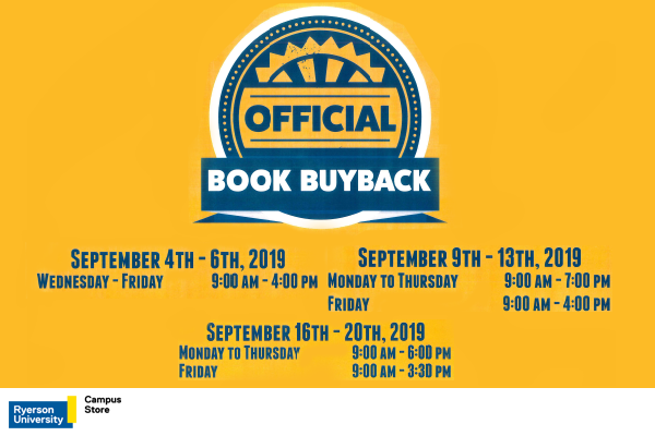 Reminder: Official Book Buyback Dates