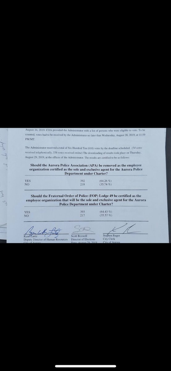 APDFOP49's tweet image. GREAT NEWS!!!! Aurora Police FOP wins the department wide vote. 

“Effective immediately, Fraternal Order of Police (FOP) Lodge 49 will be certified as the employee organization as the sole and exclusive agent for all members of the bargaining unit”

Hard Work Pays Off!