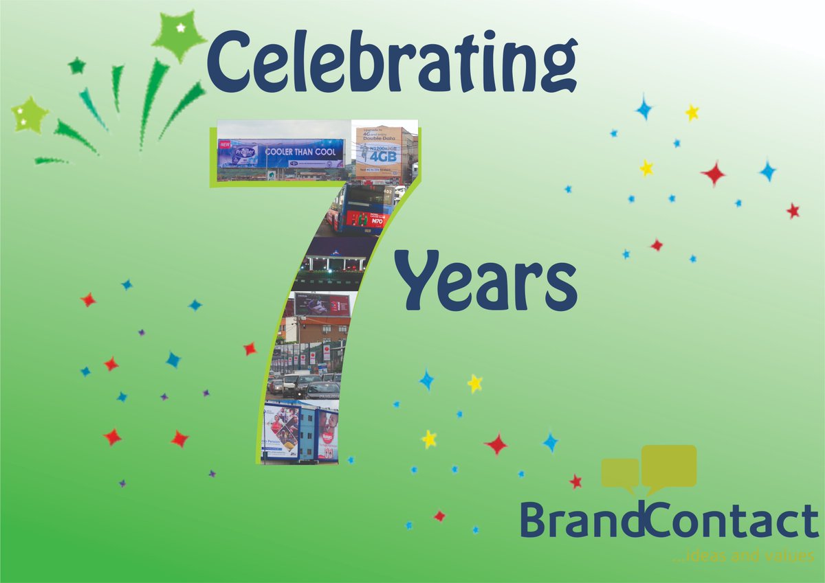 BrandContactng's tweet photo. Celebrate with us in style. 7 Years of excellence in Out Of Home Advertising.
Thank you for being part of our success. Happy Birthday to us!
https://t.co/x88APYfuLf
#walldrapes #Billboards #Lampposts #TransitAdvertising #IndoorBranding #StrategicMediaplanning #BrandContact https://t.co/bmgw7YtoCs