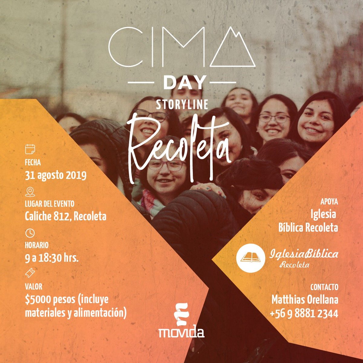 iglesiabiblicar's tweet photo. Este sábado 31 es el #CimaDay no te pierdas enfocado en la misión #mision de la iglesia.
Organiza @MovidaChile 🙃 https://t.co/4SgzrtksLW https://t.co/6eFillKX7v