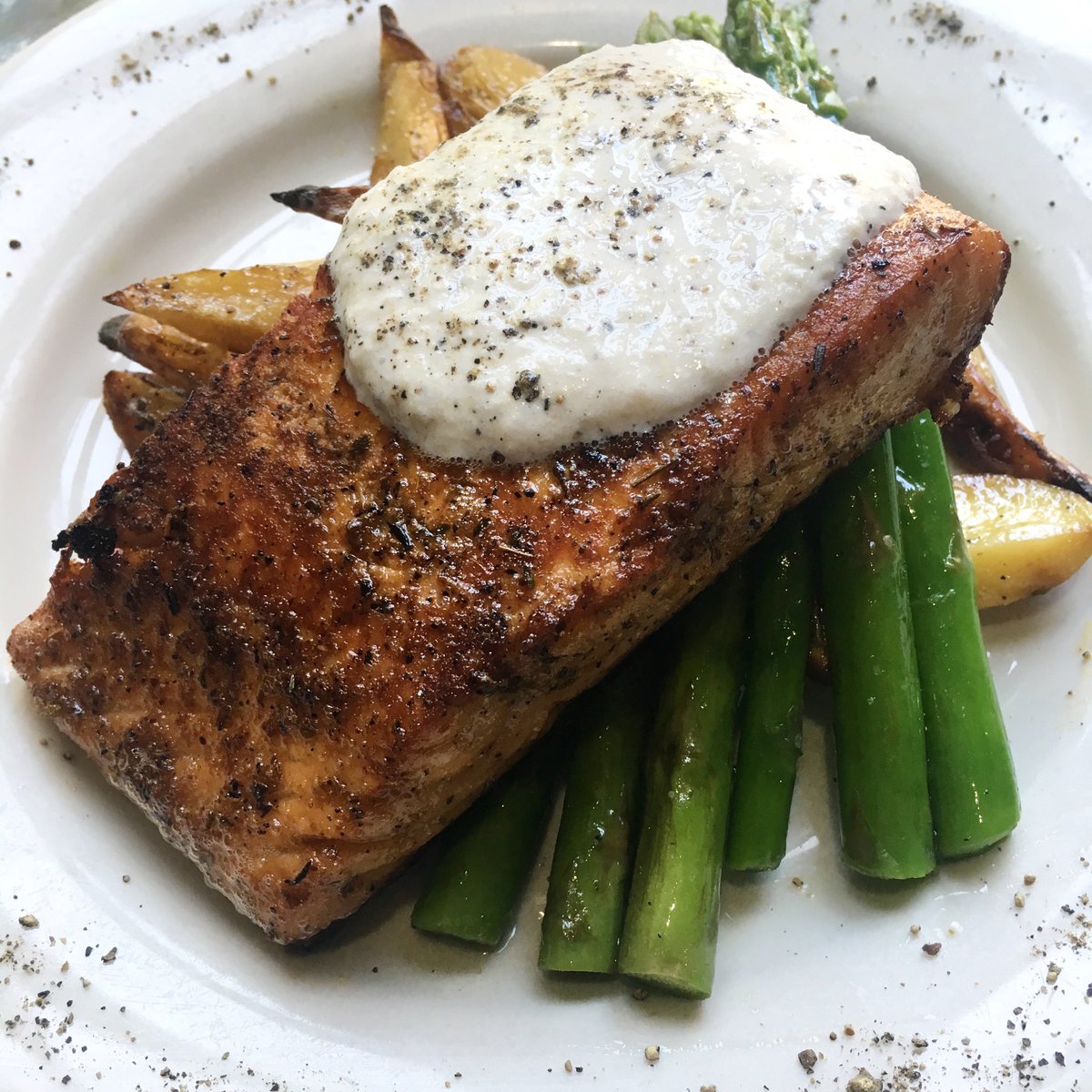 The Salmon entree <a href="/CafeAmelieNOLA/">Cafe Amelie</a> will knock your socks off.
