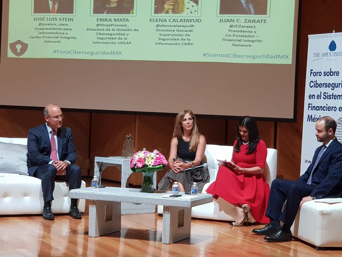 amsofipo's tweet photo. Estamos presentes en #SomosCiberseguridadMX @AspenMexico hablando sobre los retos en ciberseguridad para el sistema financiero en México, de la mano de reconocidos expertos @joseluis_stein @NinjaPrincess_ @udlap @elenacalatayudh @cnbvmx @JCZarate1 #FinancialIntegrityNetwork https://t.co/z9A8mWAb8A