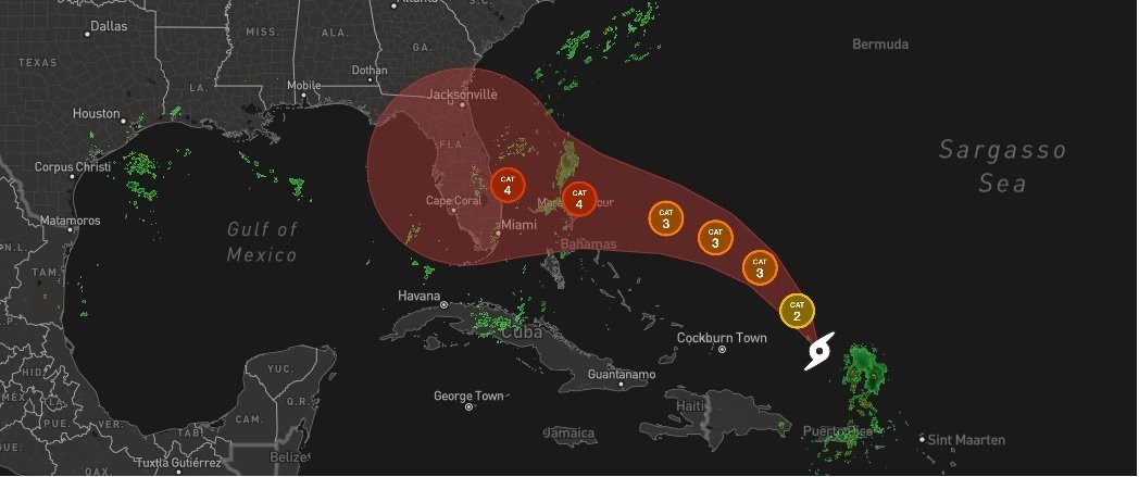 NeptunoUSA's tweet photo. Neptuno whishing safety to everybody on Hurricane Dorian path, keep the calm and do the preparations to reduce the hazards, packing batteries, flashlights, first aid kits, food and water, save battery phone only for emergency. (Picture by Weather Channel)#HurricanePrep #safety https://t.co/iAkP7p1rtj