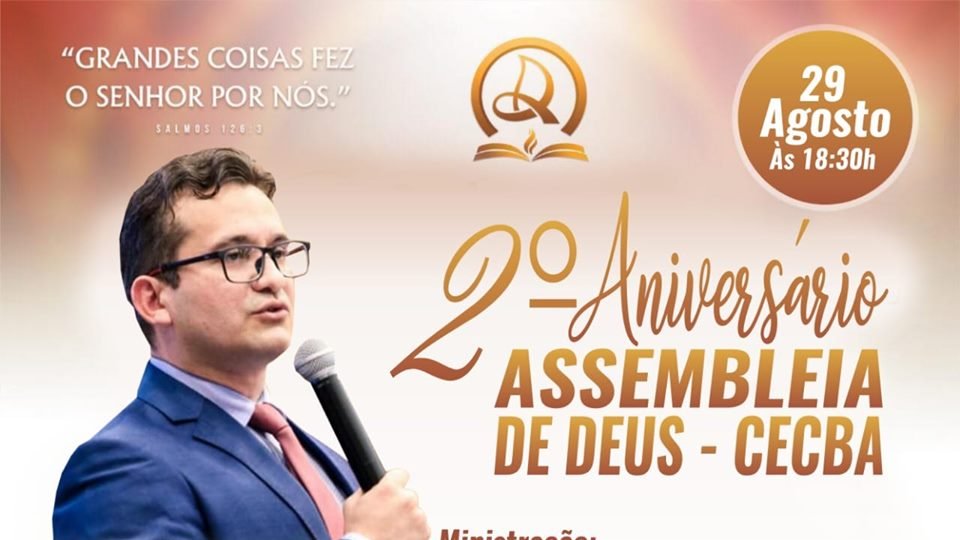 *A festa continua, vai ficar de fora??!!*

⏱⏱Hoje às 18:30 estaremos juntos louvando a Deus. 

🛎🛎02 anos de vitória 🎉🎉

*Ministrando a palavra Pr. Antônio Márcio- Brasília* — com Pr. Arilson Pereira Dos Santos.