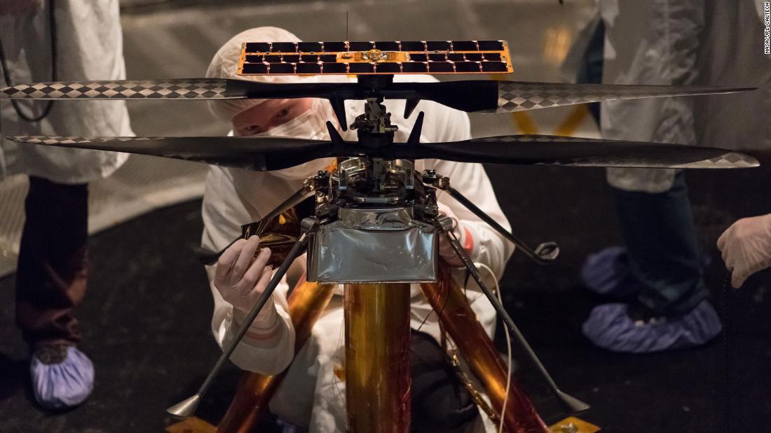 cnni's tweet photo. NASA is sending a helicopter to Mars. It'll be the first aircraft to fly on another planet https://t.co/S8cQj8jdir https://t.co/4fLeWLacZx