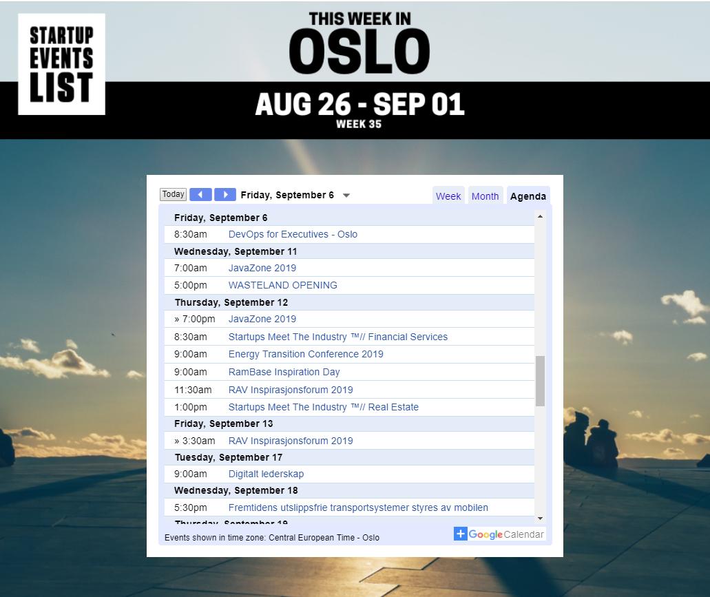 Startup Events List - Oslo tweet media
