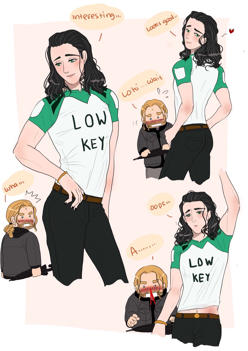 タミ That Low Key Twink Shirt But With Loki And Thor Loki Thor Thorki