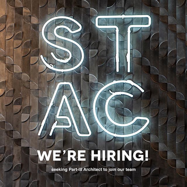 STAC is hiring. Are you an experienced, Part-III qualified architect with a passion for creative, concept driven design? Then we want to hear from you. We are looking for someone to join our growing studio. Contact us at: join-us@stac-architecture.com fo… ift.tt/2Lf1EeP