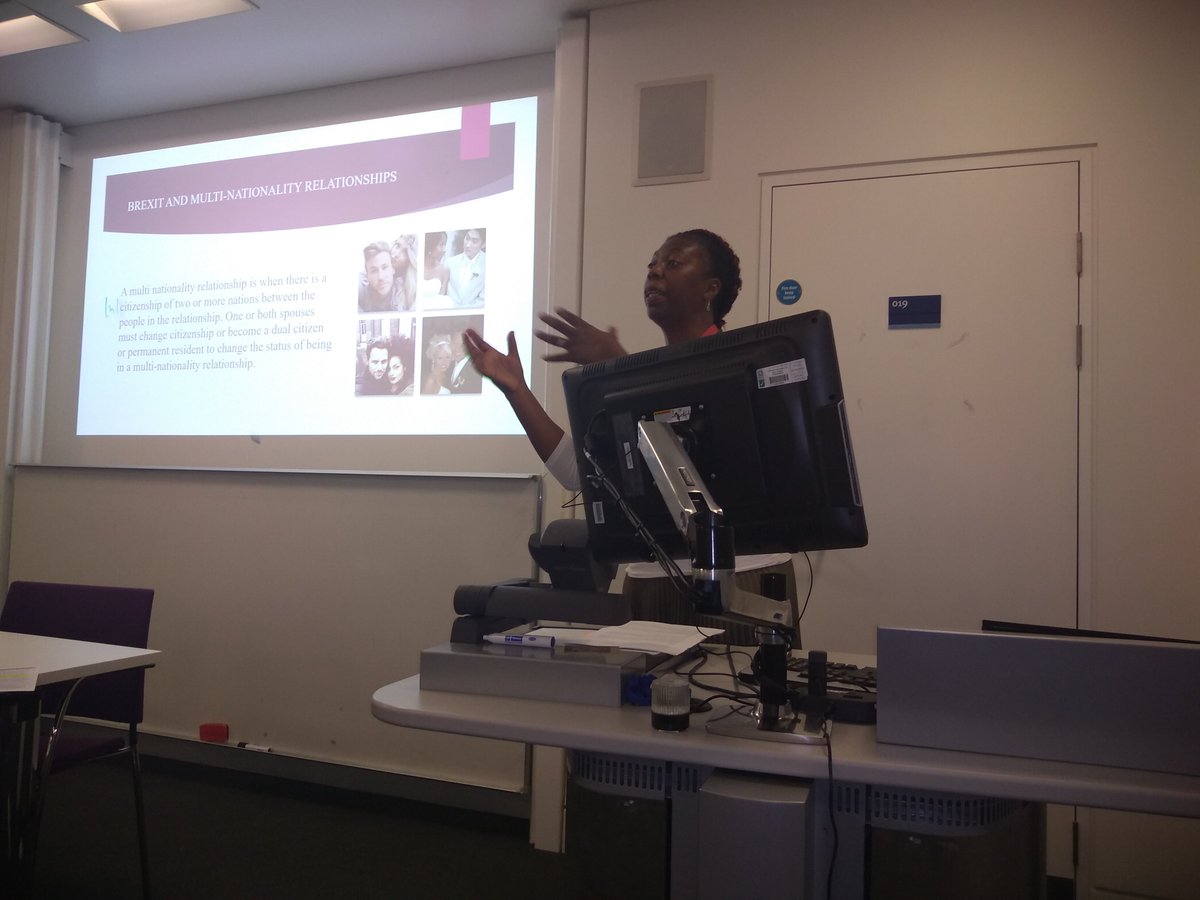 GeographyOU's tweet photo. Dr Carol J Brown-Leonardi, Honorary Associate with #Geography at the #OpenUniversity sharing her insights into the effects of #Brexit on #multinationality #relationships today at #RGSIBG19. @GeographyOU @OpenUniversity #OU #Thirdspace #migration #geographies #identity #place https://t.co/8q9DPTwBQH