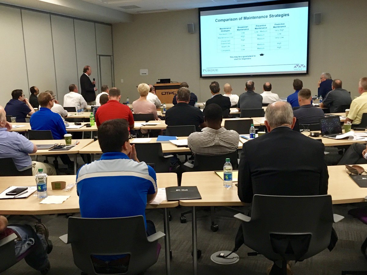 WHINnetwork's tweet photo. Our partners at @PurdueKrannert had a full house for their first manufacturing workshop. They addressed tough topics including readiness to adapt to change and managing uptime on equipment maintenance. #NextGenManufacturing #DataDecagon #Education https://t.co/Djt03sX8GB