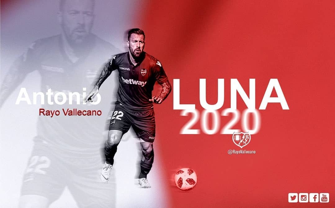 El @RayoVallecano se hace con los servicios de Antonio Luna. Suerte Antonio!! #laligasmartbank #liga123 #laliga123 #SegundaDivision