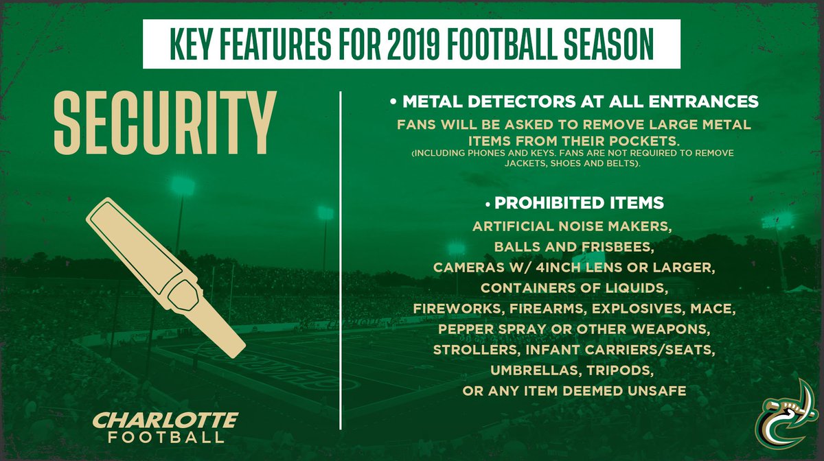 Charlotte49ers's tweet image. It's your favorite day of the week! GAME DAY!

⏰ » 7:30PM
🆚 » Gardner-Webb
🏟» Jerry Richardson Stadium
🎟️ » bit.ly/GardnerWebbTix
🚗 » bit.ly/ftblparking
📺 » es.pn/2ZrtRsI
📰 » bit.ly/2L2gkPC