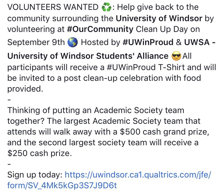 Volunteers: Come clean up #OurCommunity with UWinProud and UWSA!🌎