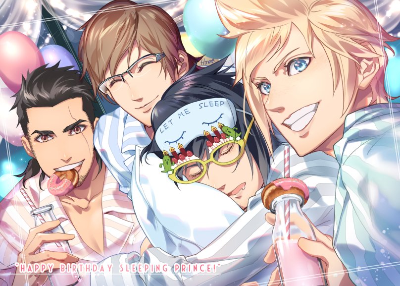 「ノクト誕生日おめでとー!!!???✨(主賓寝落ち) #HBDnoctis #ノク」|ひのえのイラスト