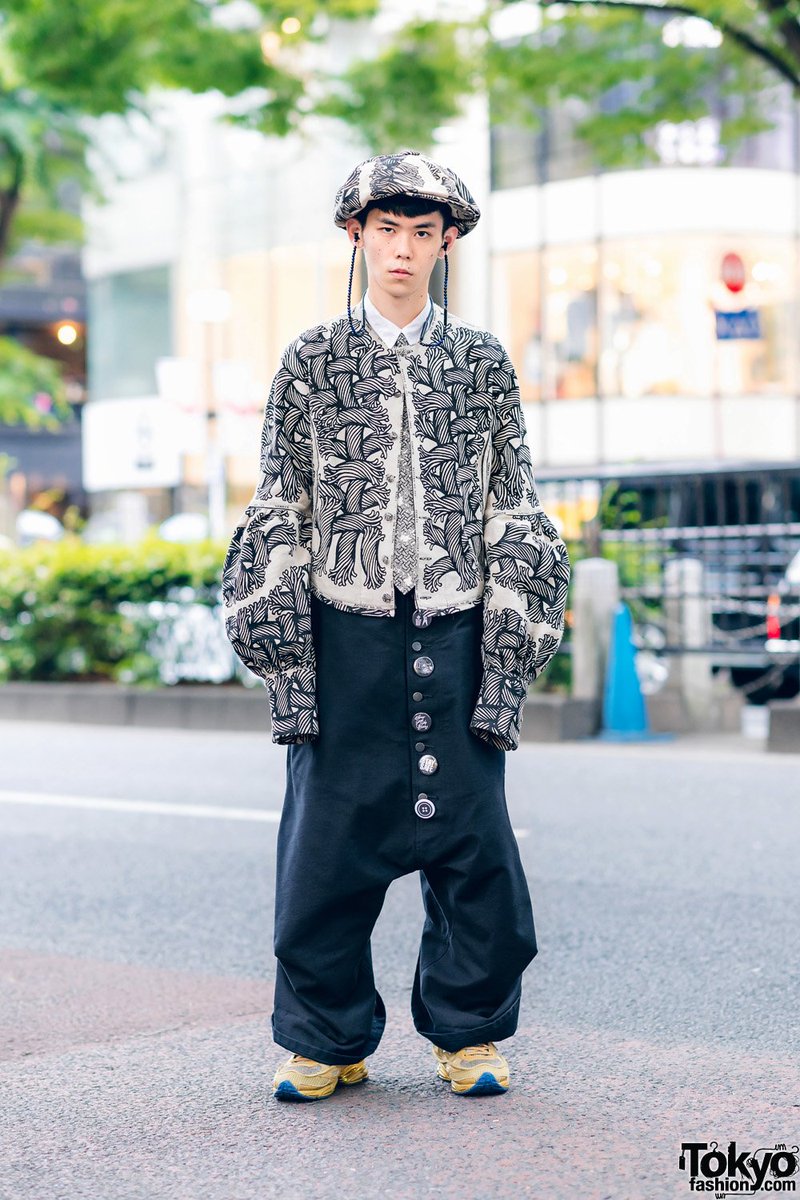 Tokyo Fashion on X: 17-year-old Japanese student Daiki on the street in  Harajuku w/ rope print jacket & rope print hat by legendary Tokyo-based  British designer Christopher Nemeth, vintage patent pants, Nemeth