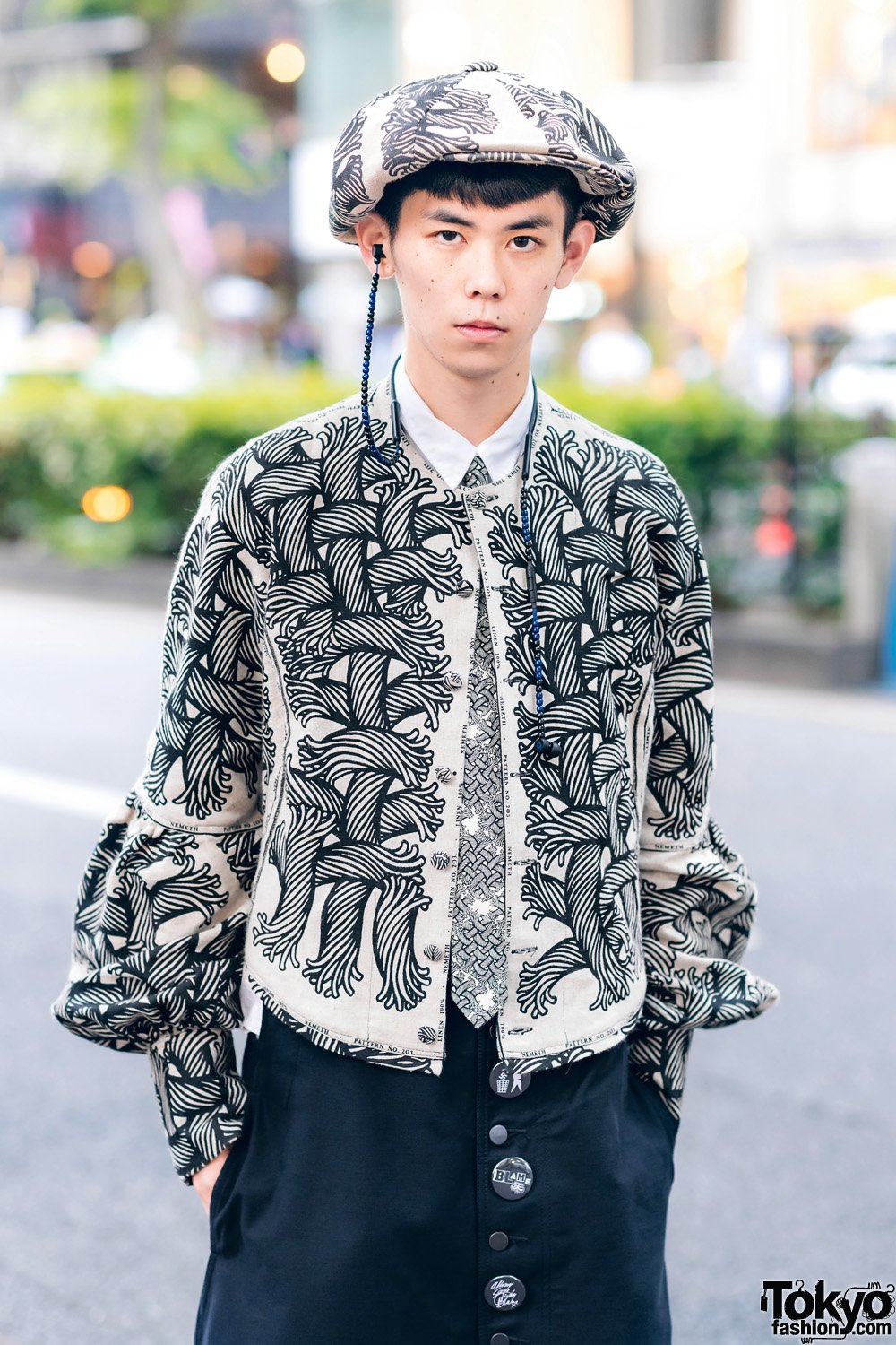 Tokyo Fashion on X: 17-year-old Japanese student Daiki on the street in  Harajuku w/ rope print jacket & rope print hat by legendary Tokyo-based  British designer Christopher Nemeth, vintage patent pants, Nemeth