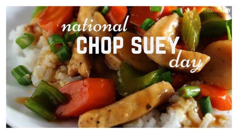ShaneenBSnackin's tweet photo. Chop suey is a Chinese American dish consisting of small pieces of meat, chicken or shrimp stir-fried with celery, onions, bean sprouts, water chestnuts, mushrooms and/or other vegetables, & served over rice, usually with soy sauce. ππ #nationalchopsueyday #shanackattack https://t.co/qjJxRi3udv