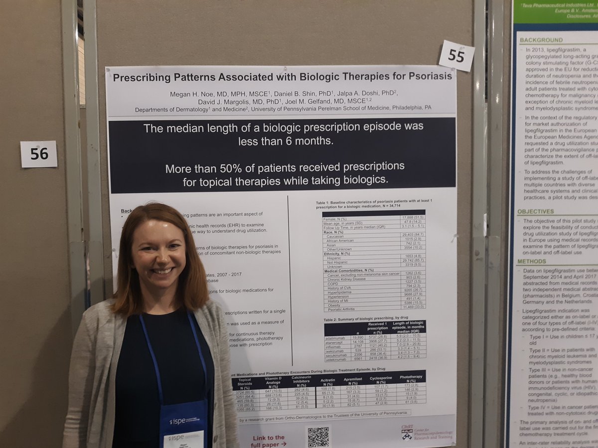 ICPE Poster Spotlight: Megan Noe, MD, MPH (<a href="/DrMeganNoe/">Megan Noe</a>) presenting "Prescribing Patterns Associated with Biologic Therapies for Psoriasis" #ICPE2019