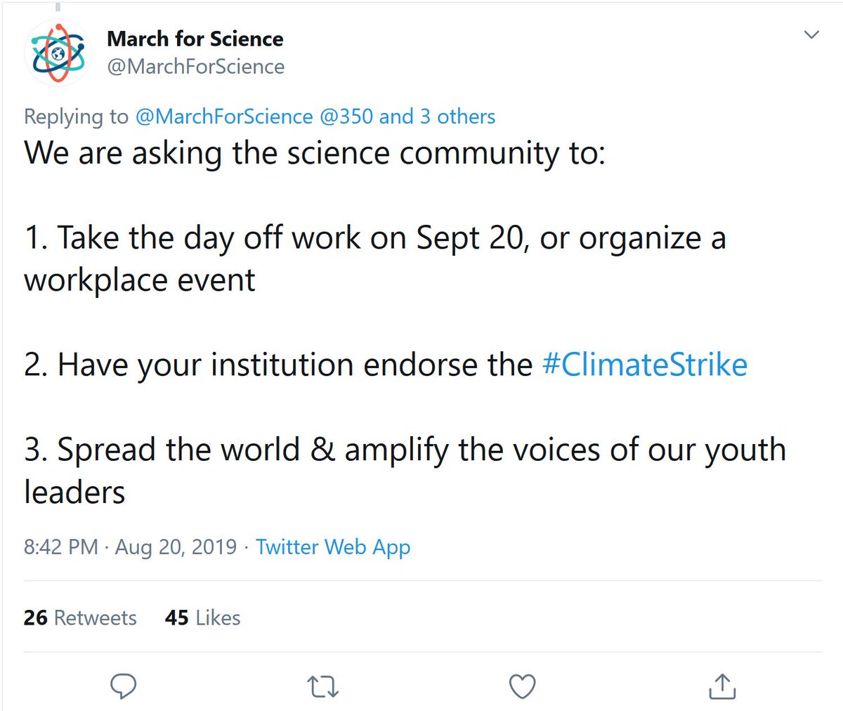 You might not be a scientist but you've got a community
❔ How are you getting your people involved in #ClimateStrike
🙋 1. Think big. 
      2. Set a target for recruitment. 
      3. Pick three groups to get on board. 
      4. Check out more tips >> fal.cn/33Gwb