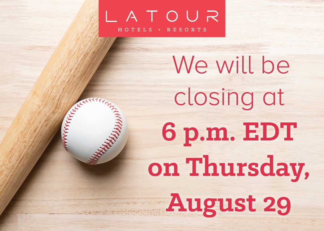 LaTour_Hotels's tweet photo. Hi folks, we're closing early today due to an employee appreciation event. Thanks, and have a great day! https://t.co/c97vipbHPQ