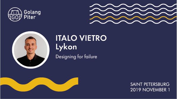 GolangPiter's tweet image. 🗓 1 November 2019 / @GolangPiter
Speaker: 👤 Italo Vietro @italolelis / Lykon / Berlin, Germany
Topic: 📋 Designing for failure
---
golangpiter.com/materials/2643 / #GolangPiter