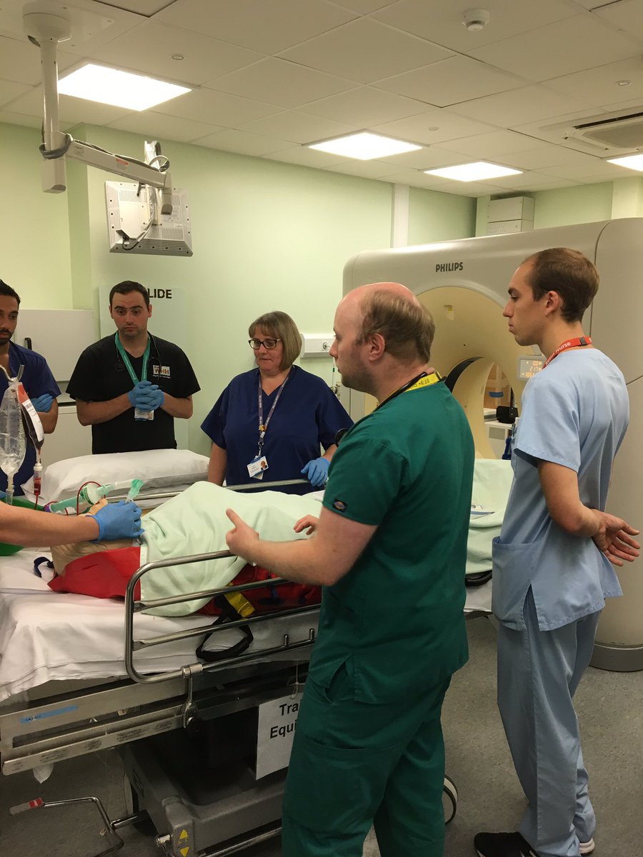 chris_clinskill's tweet photo. Fantastic trauma simulation this morning involving AED, trauma team, Radiology, theatres and labs. Organised and run by Dr Wong, Dr Vondy and PEF Alistair Greennough. #multiprofessionallearning #simulation @MedEdWHH @alexvcrowe @wildy1970 @Mel_Pickup @Kimberley_S_J @hampomark https://t.co/xwt2VVsezt