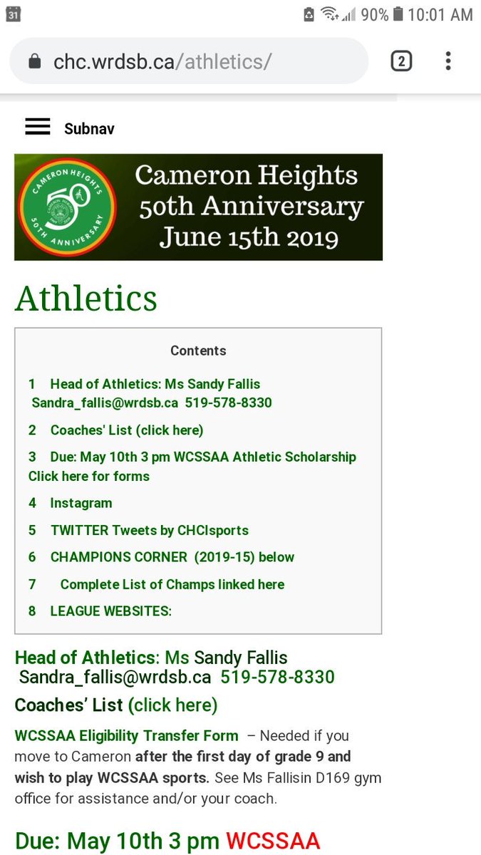 Check out chc.wrdsb.ca/athletics/ for Instagram #chcisports for tryout information for sports at CHCI