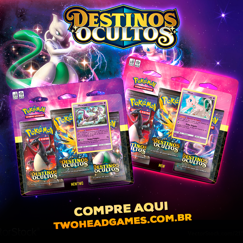 Triple Pack Pokémon Destinos Ocultos Mewtwo - Copag em Promoção na