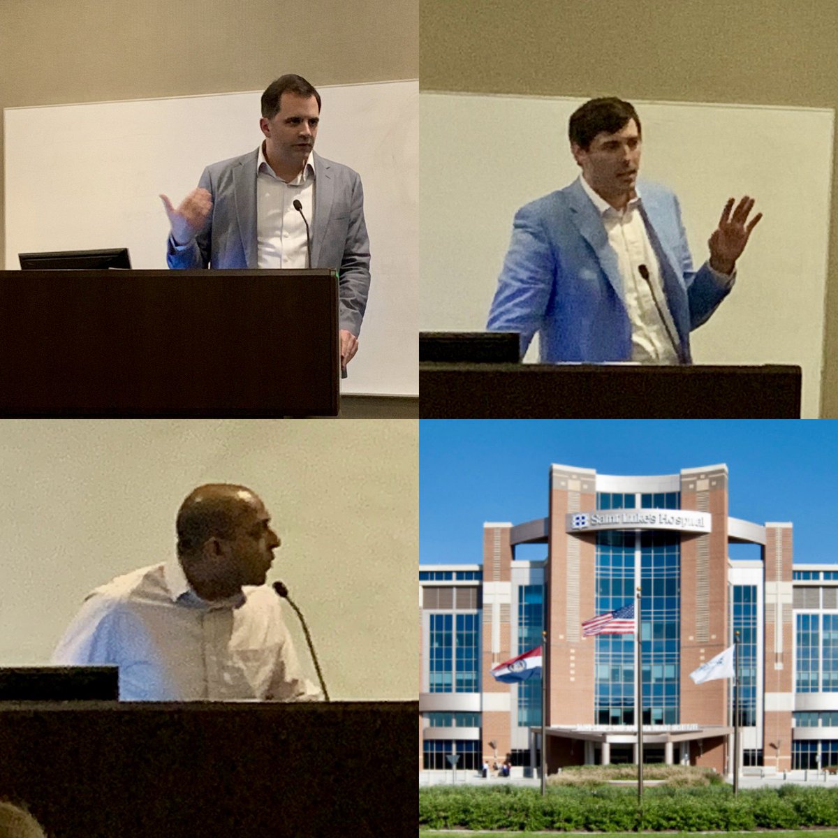 Great educational session last night at @saintlukeskc @MidAmericaHeart! Dr Anthony Hart discussed nuances of aortic stenosis on echo; @akcmahi reviewed new options and upcoming trials for valvular heart disease, and @jtsaxon presented updates on indications for PFO closure.
