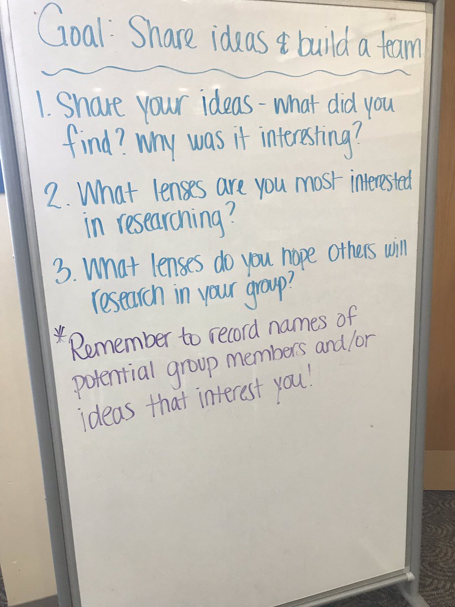 MrsDutrow's tweet photo. Sharing potential research topics “speed dating style” to form PT1 groups in #APSeminar @oohslibrary https://t.co/ir5zOwJVyJ