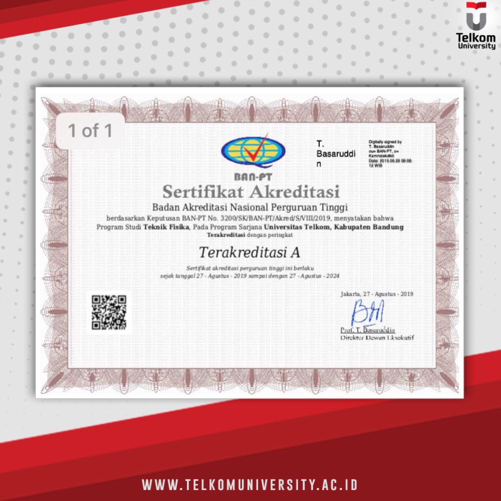Telkom University On Twitter Selamat Kami Ucapkan Kepada Program Studi Teknik Fisika Fakultas Teknik Elektro Telkom University Yang Telah Mengantongi Akreditasi A Telkomuniversity Creatingthefuture Https T Co 6pieaz9h78