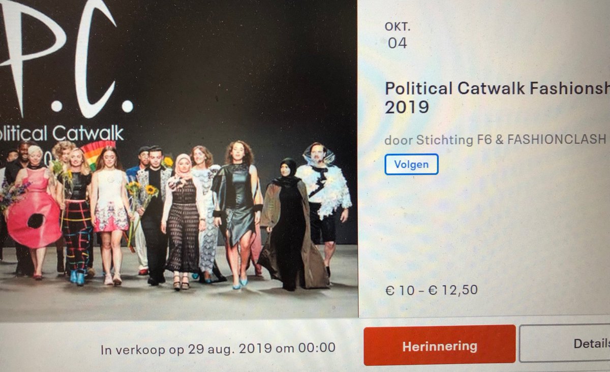 Koop nu je ticket voor de Fashionshow van Political Catwalk bij CIRCL via bit.ly/PC-FashionShow!

Wil je meer achtergrondinformatie over deze editie? Vergeet dan ook zeker niet een Political Catwalk Magazine te bestellen voor maar €2,50*