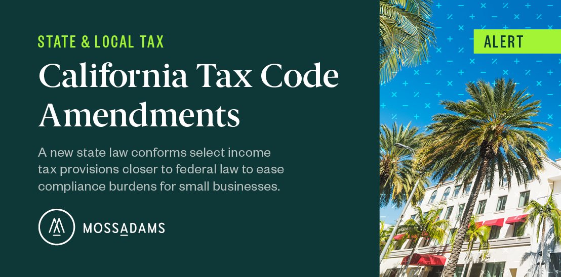 Certain marketplace sellers in CA may qualify for sales and use tax relief on account of Senate Bill No. 92 (SB-92). The bill became law—and went into immediate effect—on June 27, 2019. We outline several important changes from the new law. mossadams.com/articles/2019/… #taxreform