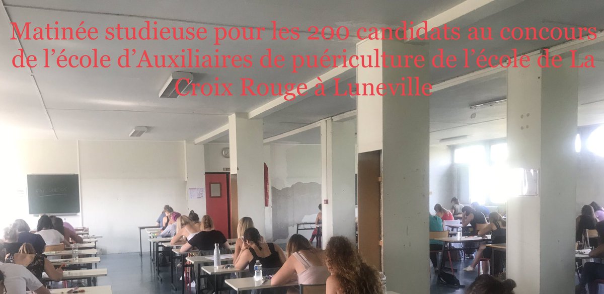 Natfab1's tweet photo. #concours #auxiliairesdepuericulture  

Matinée studieuse pour les 200 candidats au concours d’auxiliaires de puériculture de La Croix Rouge de Lunéville https://t.co/GGgcPdtzfO