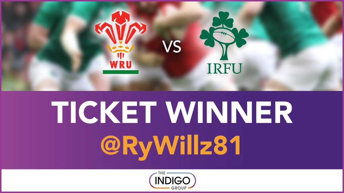 IndigoGroup's tweet photo. Thanks to everyone who entered our competition to win 2 tickets to #WALvIRE
Our lucky winner is @RyWillz81 congrats!!
Look out for more chances to win rugby prizes #WinToGoWithIndigo https://t.co/0p5aYMayX4