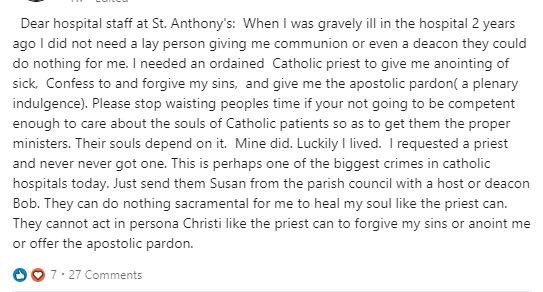 FromParish's tweet photo. Extremely rude, how ungrateful.
Maybe next time I won't take him communion at all, did he ever think of that https://t.co/KSWpWYgHvq