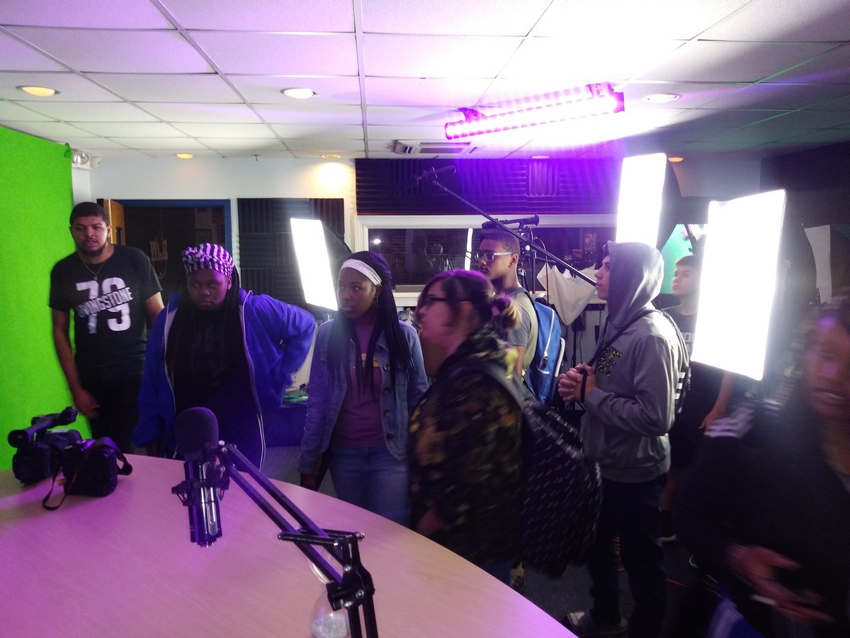 NRHS tours recording studio at Livingstone college. Lots of 'wow!' from our freshmen designers!