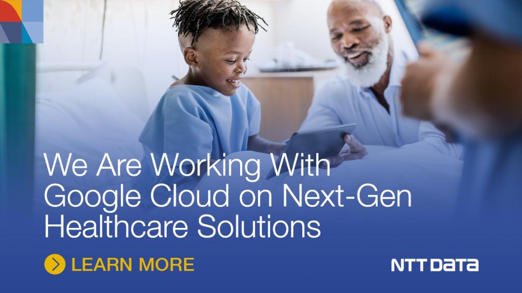 NTT_DATA_NA's tweet photo. Our collaboration with @Google Cloud is designed to improve #patient experience, while creating efficient operations and reducing #healthcare costs. Click to learn more:  https://t.co/Q90BL9q0vT https://t.co/Zv6EwaZ27j