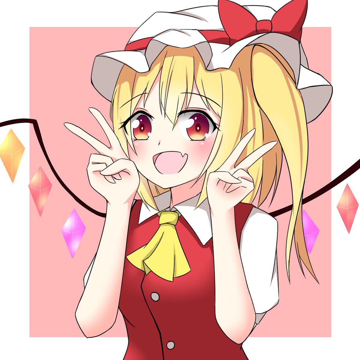 フランちゃんダブルピース ゆのゆののイラスト