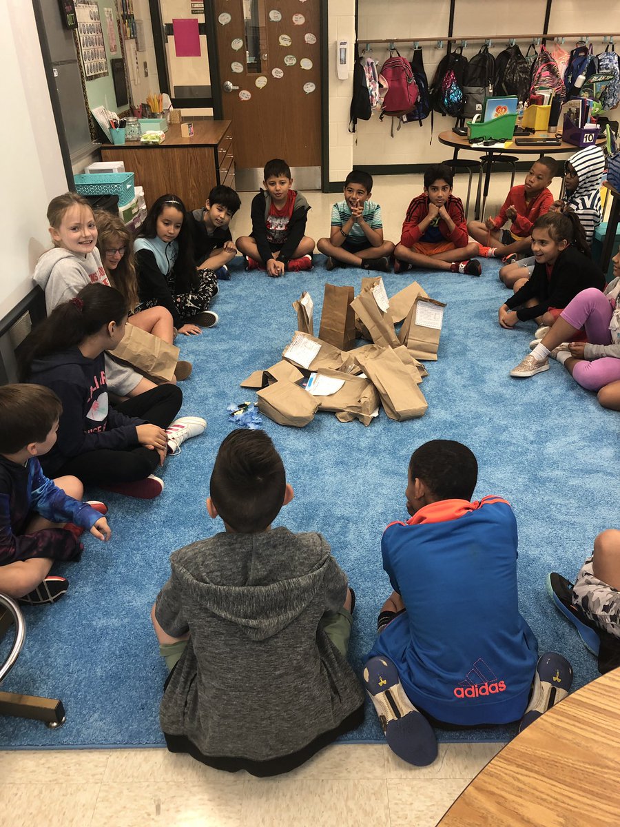 Sharing our about me bags on our brand new morning meeting carpet! Thank you to the amazing donors at <a href="/DonorsChoose/">DonorsChoose</a> for this incredibly generous gift. We LOVE it! #SEL20 #4thgrade