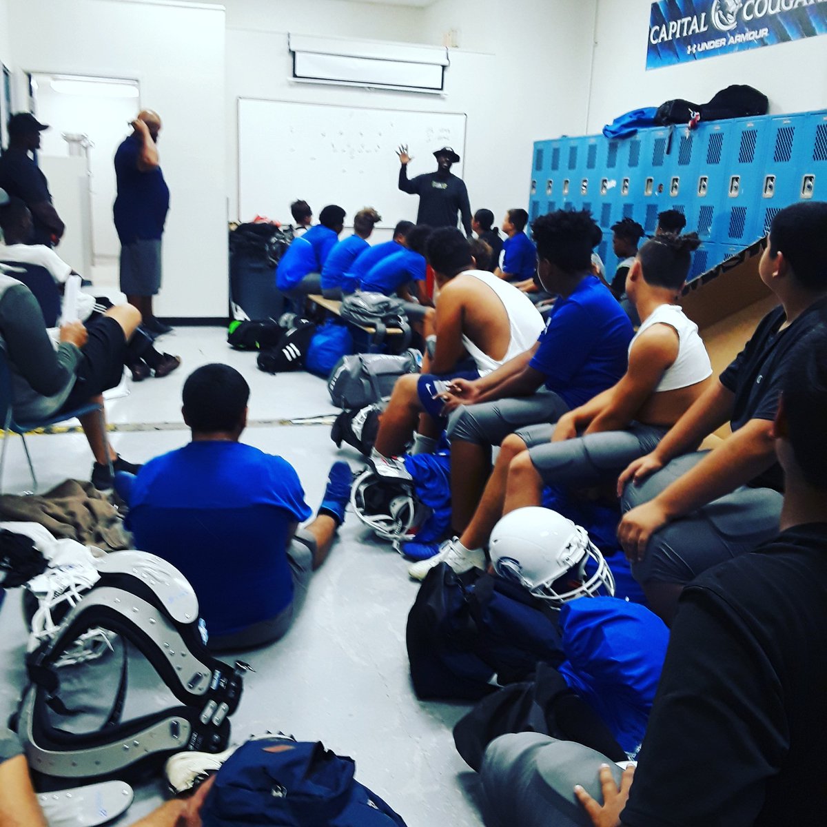 The other day at practice was a film day. #cougarfootball #capcity #alwayslearning #monstermentality