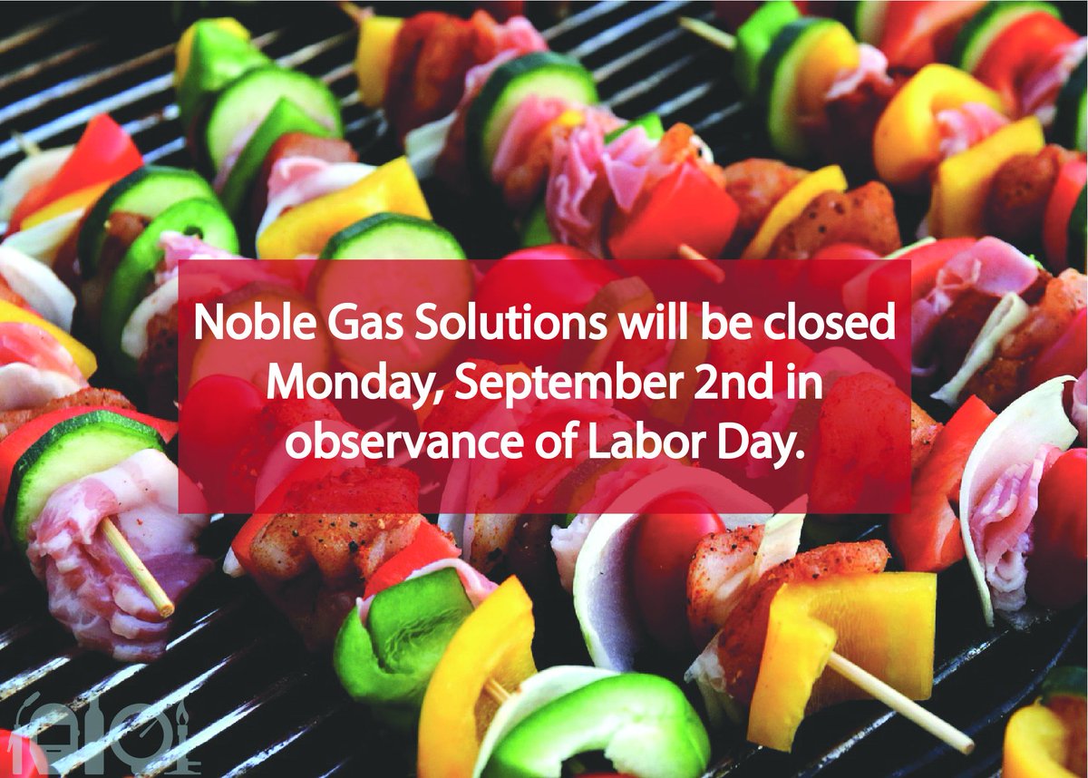 Ready for #LaborDay? You still have time to stock up on propane for your grilling needs! You can buy, rent, fill, or exchange #propane tanks for your grill at a Noble Gas location near you.

#NobleGasSolutions #HolidayHours #grill