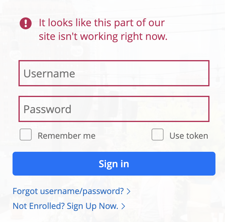 StaceyAStewart's tweet photo. @ChaseSupport I got a 500 error the first time I tried logging in today, now this message over and over https://t.co/vWNNuNd5TR