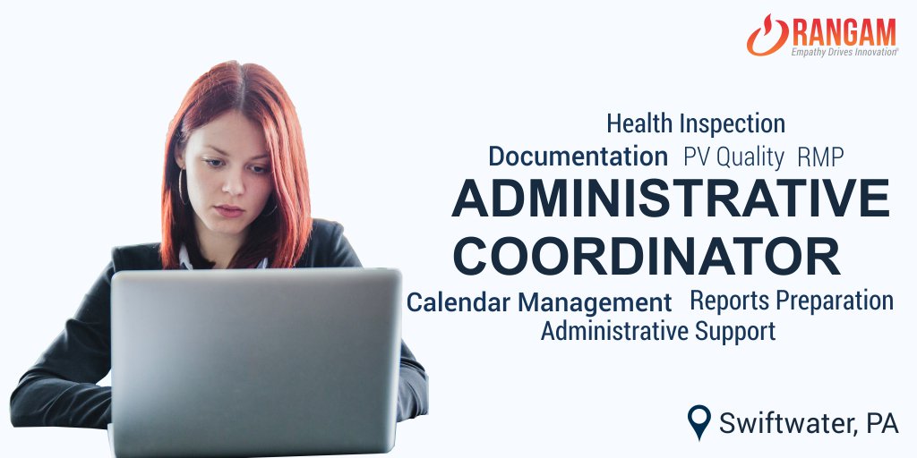 Rangam_inc's tweet photo. Are you a thorough and detail-oriented person with excellent administrative, documentation, and communication skills? We have just the right job for you:
https://t.co/sMjiG5x6Qn
#administrativecoordinator #pajobs #support #documentation #EmpathyDrivesInnovation https://t.co/hyYqK1TCrO