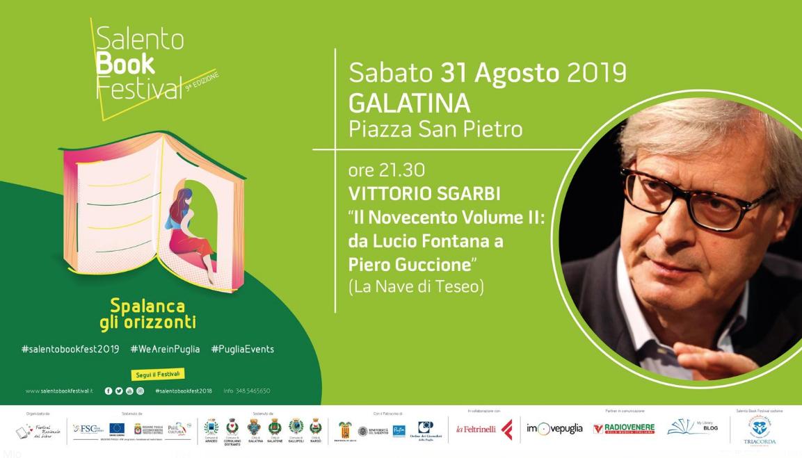 Questa sera il <a href="/SalentoBookFest/">SalentoBookFestival</a> torna a #Galatina: l'ospite atteso è <a href="/VittorioSgarbi/">Vittorio Sgarbi</a>, che presenterà "Il Novecento Volume II: da Lucio Fontana a Piero Guccione" (<a href="/lanavediteseoed/">La nave di Teseo</a>).
Vi aspettiamo!
#salentobookfest2019 #weareinpuglia #pugliaevents