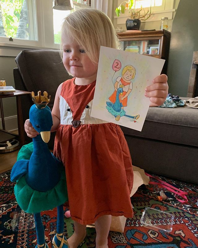 #2yearsold today! Happy Birthday Greta.  @grantc53 nails the hand drawn birthday card &amp; gift when an uncanny ability to predict wardrobe. Thanks Loo! ift.tt/2ZrVi5R
