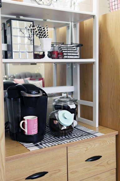 healthy1's tweet photo. A coffee bar is a great idea for your college dorm.
I love this idea of building a coffee station above your drawers that come with most dorm rooms.
#organize #organizationdirect https://t.co/iAHZth2Dcr