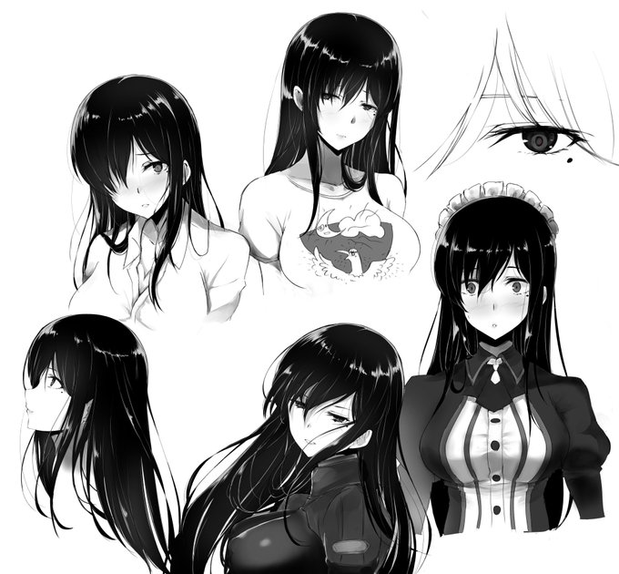 てなわけで顔とか練習。
今迄ちょっと目を大きく描きすぎてた気がするんで気持ち小さく。
しかしまるで安定しねえ。むずい。

#アリスギアお絵かき https://t.co/WyxXpsfpBT 